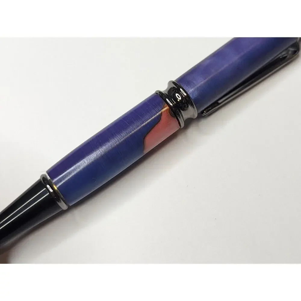 Graduate Twist Pen Black Finish Purple Acrylic‎ Body Hand Turned Pen